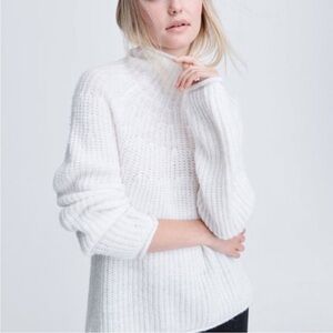 Rag & Bone Joseph Alpaca Turtleneck Oversized Sweater Ivory Cream White Size M